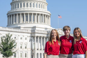 Pictured Left to Right: 2024 Youth Tour Winners, Gretchen House (Chadwick), Bridgette Fitzpatrick (School of the Ozarks), and Aven Goodnight (Nixa).